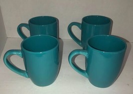 Royal Norfolk Turquoise Stoneware Coffee Mugs Dinnerware Cups New Set Of 4-RARE - $59.43