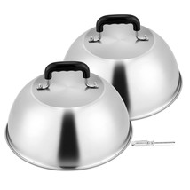 Melting Dome Set Of 2, Stainless Steel Large 12In Basting Steaming Cover... - $40.99