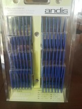 Andis Metal Plated Universal Snap-On Guide Comb Set #12990 Blue 8 pieces (A249) - $32.63