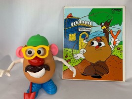 Vintage 1985 Mr. Potato Head w/accessories and Spike Playskool wooden puzzle - $20.00