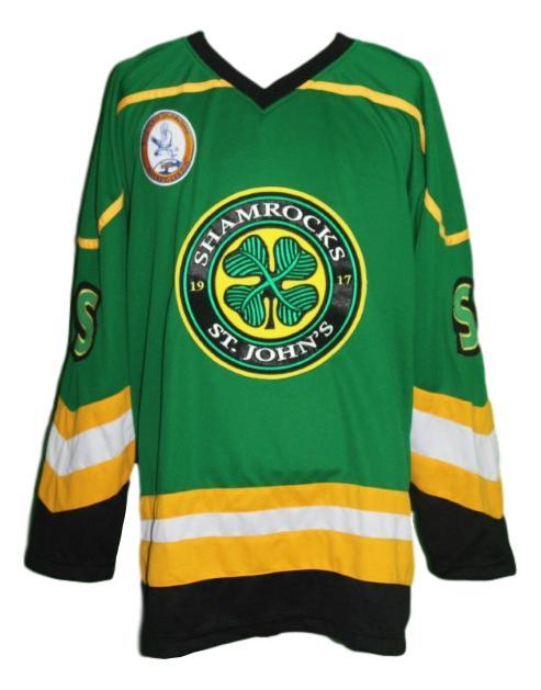 Rhea  3 custom st john s shamrocks retro hockey jersey green  1