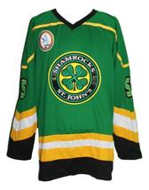 Any Name Number St John's Shamrocks Retro Hockey Jersey Green Rhea Any Size image 1