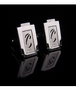 Vintage Personalized cufflinks / Letter C / silver Fancy initial C /  We... - $85.00
