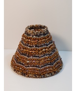 Vintage beaded lampshade with brown and metallic beads - $39.99