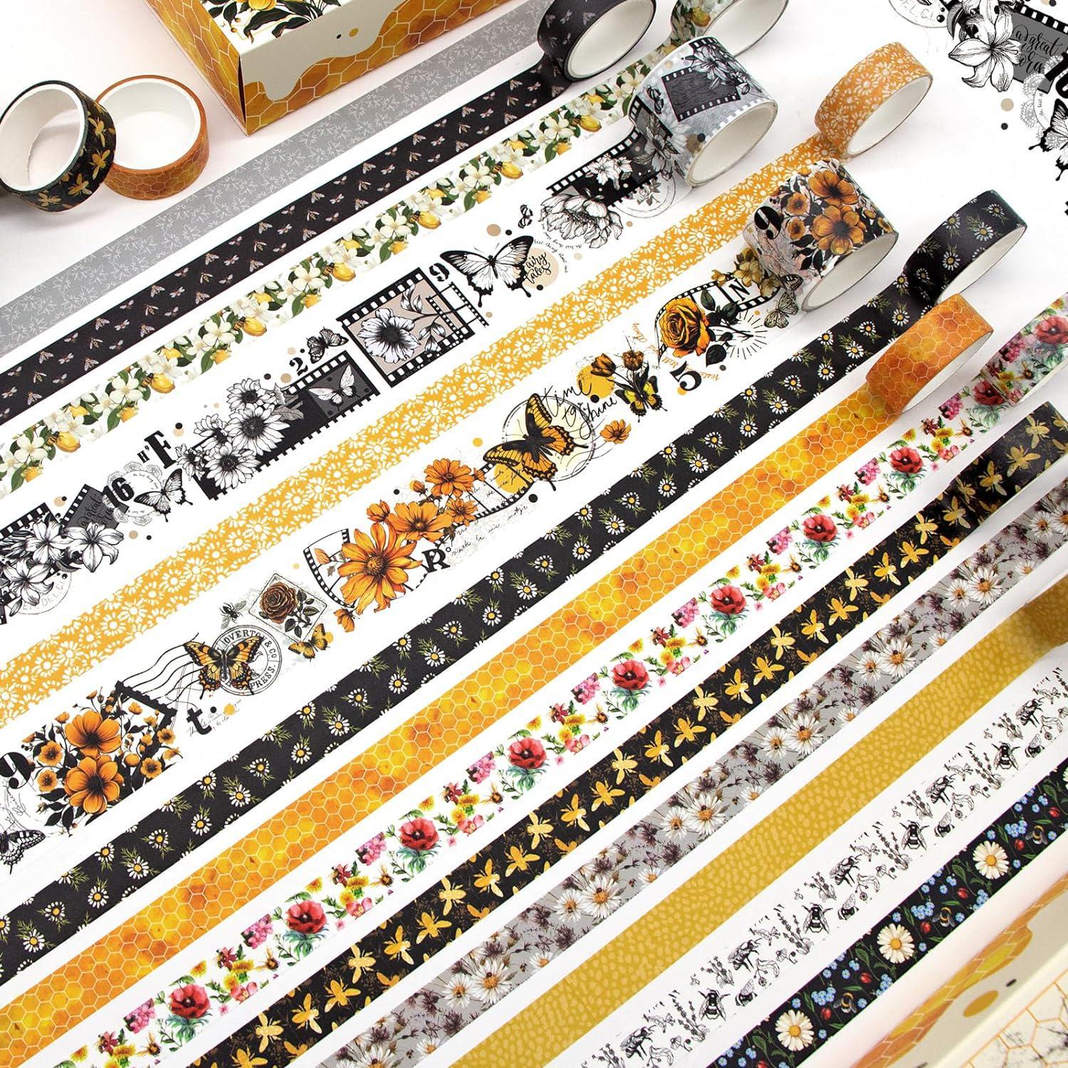  Tesuivra DIY Glitter Washi Tape Set - 12 Rolls Colored
