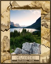 Glacier National Park Montage Laser Engraved Wood Picture Frame Portrait 4 x 6 - $29.99