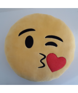 Emoji Pillow 13&quot; Round Wink/Blow Kiss  - $9.95