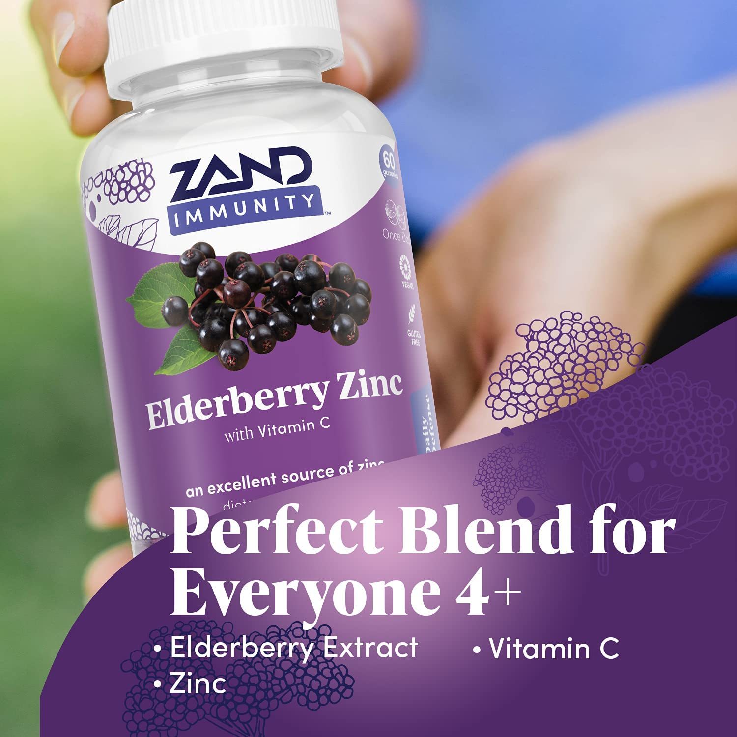 Zand Elderberry Zinc Immunity Gummies Vit C Immune Support for Children