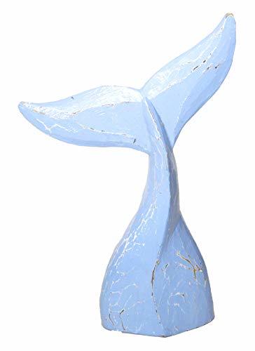Hand Carved Wood Humpback Gray Whale Tail Table Top Carving Sculpture Ocean Sea  - $24.69