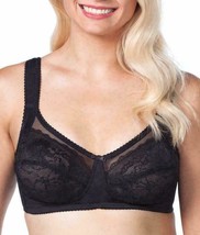 Leading Lady Womens Comfort Wirefree Lace Bra Black Various Sizes NWT #5203 - $12.59