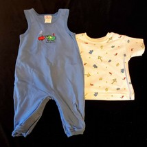 Carters John Lennon Baby Boy T Shirt Clothes Overalls 6-9-12 Blue  - $24.75