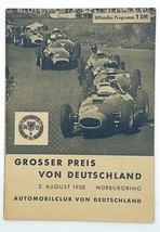 Grosser Preis Von Deutchland 3, August 1958 Nurburgring Programme - $237.04