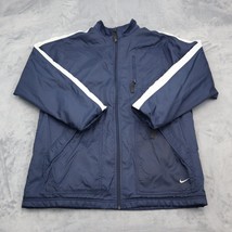 Nike Jacket Mens L Blue Long Sleeve Zipper Pockets High Neck Full Zipper - $29.68