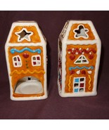 Pair Gingerbread House Tea Light Candle Holder Christmas Holiday Ganz Te... - $17.99