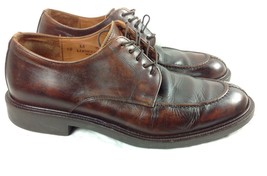 Johnston & Murphy Signature Series Brown Leather Oxford Shoes Mens Sz 10M Italy - $37.99