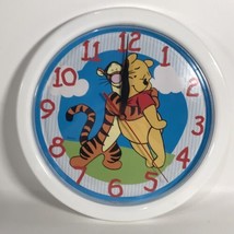 Winnie the Pooh and Tigger Disney Battery Wall Clock Nursery White Vintage 9.5" - $19.99