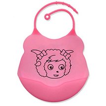 2 Pcs Comfortable and Durable Cartoon Silicone Baby Bibs Pocket Meals/Pink image 2