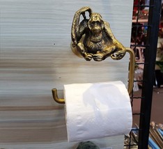 Brass Roll Tissue Paper Holder Hang BIG FROG Toilet Wall free