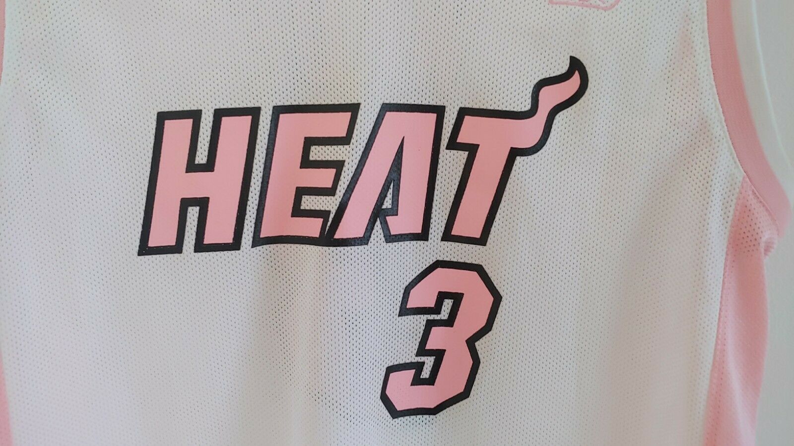 Vtg Reebok Dwyane Wade Miami Heat L 14-16 Sewn Jersey +2 Black NBA  Basketball