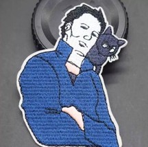 HALLOWEEN - MICHAEL MYERS WITH BLACK CAT - IRON-ON EMBROIDERED PATCH - $8.00