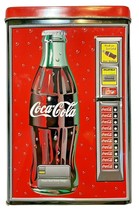 Drink Coca Cola Collectible Tin Box Vending Size 6.5 Inches Tall - $12.60