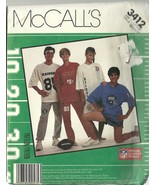 McCall&#39;s Sewing Pattern 3412 Unisex NFL Nightshirt Top Pants Shorts Size... - $9.99