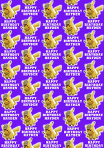Detective Pikachu Personalised Gift Wrap - Spiderman Wrapping Paper - Disney - $5.42