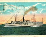 Steamer City Of Rockland Steam Ship 1922 WB Postcard - $12.42