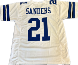  New Custom Stitched Deion Sanders #21 White Jersey - $59.99
