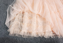 Blush Layered Tulle Skirt Outfit Midi Tiered Tulle Skirt Plus Size Holiday Skirt image 5