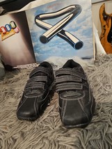 Boys &quot;BOYS ROLE&quot;  black leather strap fastening school shoes size 4 - $7.65