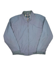 Vintage LL Bean Bomber Jacket Mens M Tall Blue Flannel Lined Nylon Zip W... - $28.74