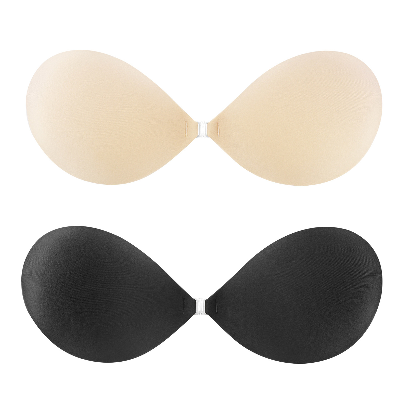 Pack of 2 Women Hand Shape Front / Back Buckle Push Up Bra Strapless  Invisible Wireless Invisible Strapless 