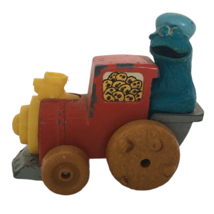 Playskool Sesame Street Toy Train Cookie Monster Conductor Vintage 1980s Muppets - $3.99