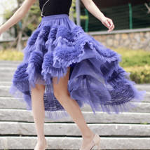 High-low Layered Tulle Skirt Outfit Plus Size Wedding Outfit Purple Tiered Skirt image 8