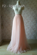 BLUSH PINK Long Tulle Skirt Wedding Bridesmaid Long Tulle Skirt A-line Plus Size image 3
