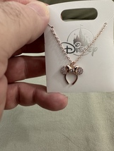 Disney Parks Minnie Mouse Ears Headband Cubic Zirconia Necklace NEW image 2