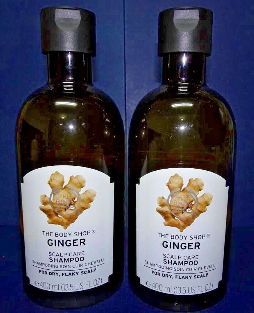 two pack: the body shop bodyshop ginger scalp care shampoo 400ml 13.5fl oz x2