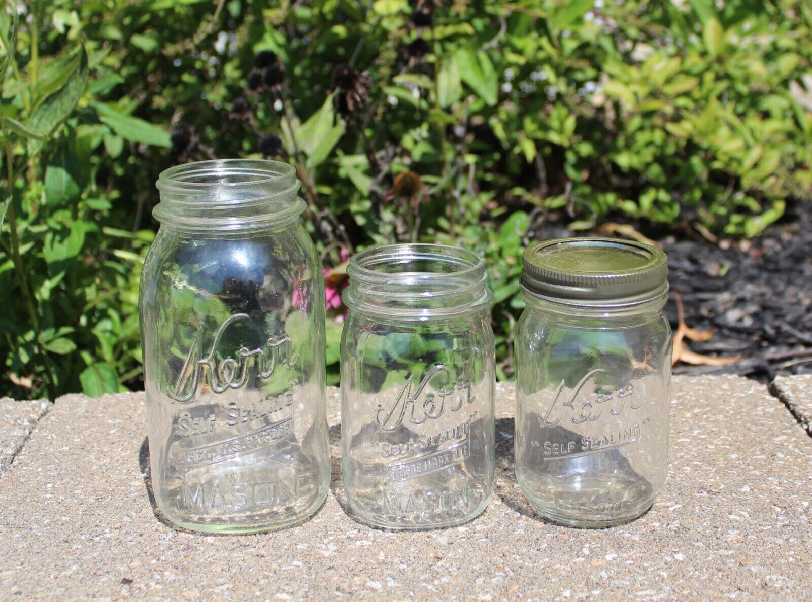 antique Ball Ideal mason canning jars lot, glass lightning lids w/ wire  bails