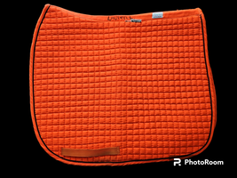 Bright Orange PRI Dressage Saddle Pad Set of 2 Orange Polos USED image 3
