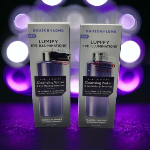 2x Bausch + Lomb Lumify Eye Illuminations 3 in 1 Micellar Cleansing ...