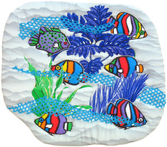 Crayon Fish in the  Sea: Quilted Art wall hanging - $385.00