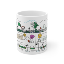 White Coffee Mug | Score Big Every Morning with Basketball Artwork Coffee Mug |  - $30.00