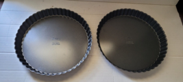 Lot of 2 Wilton Quiche Tart Pans 9x1x12.5 in. Removeable Bottom Baking B... - $24.99