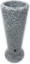 Memorial Cemetery Slim Flower Vase,, Light Grey Granite With Drainage Hole - $67.99