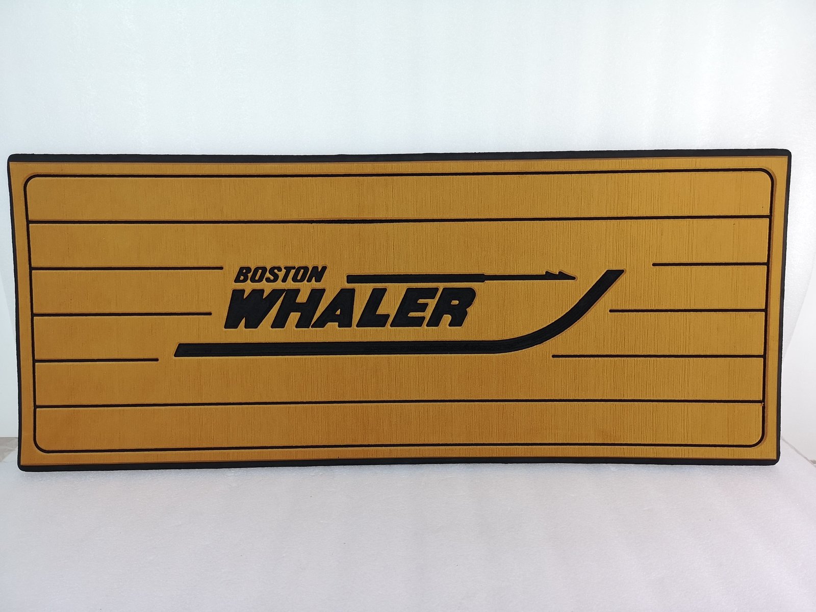 Boat Helm Station Pad EVA Brown Teak with Boston Whaler Logo 16" x 39
