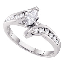 14k White Gold Marquise Diamond Solitaire Bridal Wedding Engagement Ring 5/8 - $1,299.00