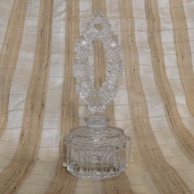 Oval Cut Glass Perfume Bottle with Mismatched Stopper # 21165 - $19.95