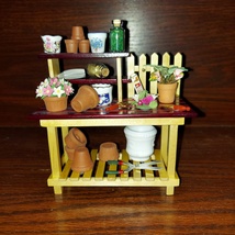 Dollhouse Miniature Deluxe Garden Potting Bench by Reutter Porcelain - $98.99