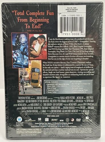 Armageddon (DVD, 1998) Bruce Willis Ben Affleck Liv Tyler Billy Bob ...